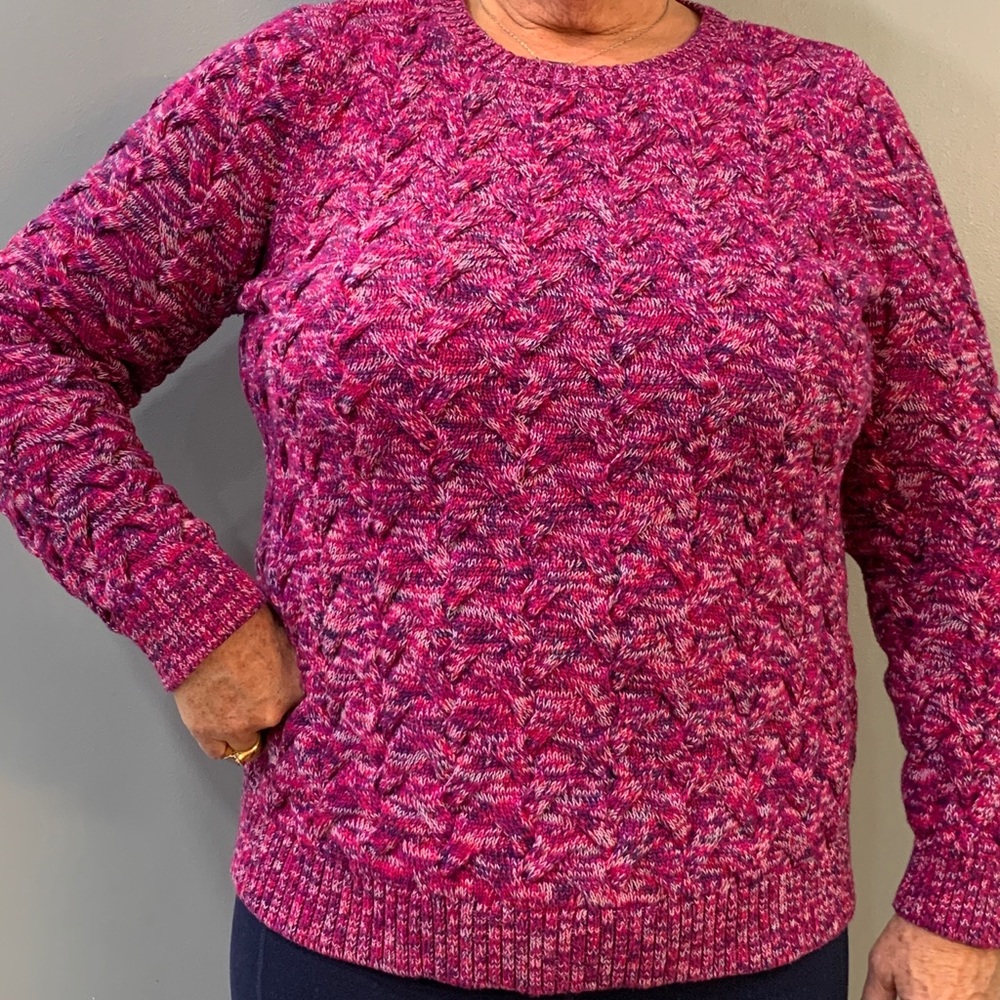 Drifter Cable Knit 100% cotton sweater by Lands End, size XL